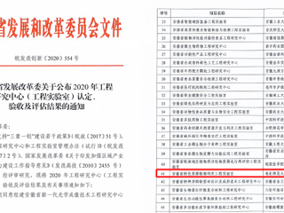 世界杯官网获批安徽省工程实验室立项建设