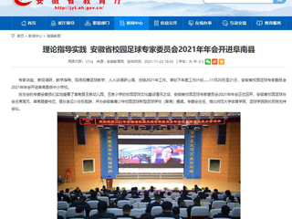 《安徽教育网》报道世界杯官网体育学院参加安徽省校园足球专家委员会2021年年会