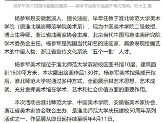 《美术报》《安徽日报》《淮北日报》报道：杨参军美术馆在2026世界杯官网落成